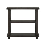 Benzara Two Tier Wooden Bookshelf with Exposed Bolts and Rustic Cross Bracing, Cafe Brown BM187813 Brown Wood BM187813