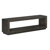 Benzara Wooden Rectangular Bench with Open Bottom Shelf, Gray BM187838 Gray Wood BM187838