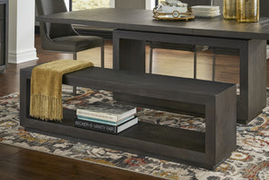 Benzara Wooden Rectangular Bench with Open Bottom Shelf, Gray BM187838 Gray Wood BM187838