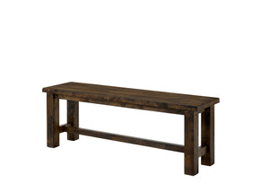 Benzara Transitional Style Rectangular Solid Wood Bench with Block Legs, Brown BM188377 Brown Solid Wood BM188377
