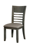 Benzara Transitional Style Solid Wood Side Chairs with Faux Leather Upholstery, Pack of Two, Gray BM188397 Gray Solid Wood and Faux Leather BM188397