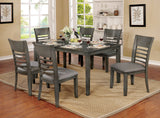 Benzara Transitional Style Solid Wood Rectangular Dining Table with Tapered Legs , Gray BM188398 Gray Solid Wood BM188398