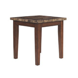 Benzara Rustic Style Faux Marble Top Table Set with Tapered Wooden Legs, Set of Three, Brown BM190137 Brown Wood BM190137