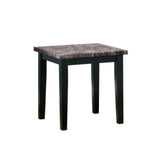 Benzara Faux Marble Top Table Set with Tapered Wooden Legs, Set of Three, Black and Gray BM190138 Black and Gray Wood BM190138