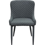 Benzara Fabric Upholstered Meta Accent Chairs with Diamond Stitch Design, Gray, Pack of Two BM190989 Gray Fabric and Metal BM190989