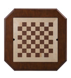 Benzara Wooden Square Top Reversible Game Table with Pedestal Base, Brown BM193859 Brown MDF, Engineered wood BM193859