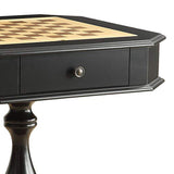 Benzara Wooden Game Table with Drawer and Reversible Game Tray, Black BM193860 Black Engineered Wood BM193860