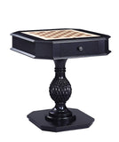 Benzara Wooden Game Table with Drawer and Reversible Game Tray, Black BM193860 Black Engineered Wood BM193860