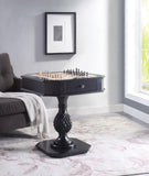 Benzara Wooden Game Table with Drawer and Reversible Game Tray, Black BM193860 Black Engineered Wood BM193860