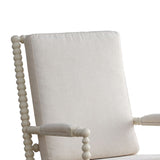 Benzara Wooden Rocking Chair with Fabric Upholstered Cushions, White BM193885 White Wood and Fabric BM193885