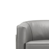 Benzara Leatherette Accent Chair with Metal Legs, Gray and Silver BM193889 Gray, Silver Solid Wood, Leatherette, Metal BM193889