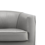 Benzara Leatherette Accent Chair with Metal Legs, Gray and Silver BM193889 Gray, Silver Solid Wood, Leatherette, Metal BM193889