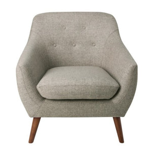 Benzara Fabric Upholstered Wooden Accent Chair with Flared Arms, Gray and Brown BM193967 Gray and Brown Fabric and Wood BM193967