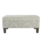 Benzara Fabric Upholstered Wooden Bench with Hidden Storage, Gray and Brown BM193987 Gray and Brown Wood and Fabric BM193987