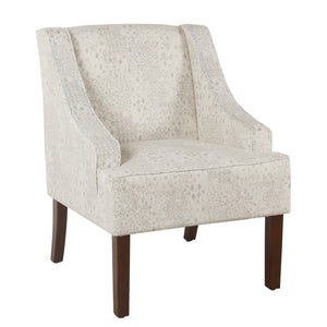 Benzara Fabric Upholstered Wooden Accent Chair with Swooping Arms, Gray and Brown BM194002 Gray and Brown Wood and Fabric BM194002