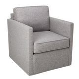 Benzara Fabric Upholstered Wooden Swivel Accent Chair, Gray BM194054 Gray Wood and Fabric BM194054