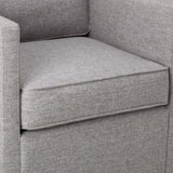 Benzara Fabric Upholstered Wooden Swivel Accent Chair, Gray BM194054 Gray Wood and Fabric BM194054