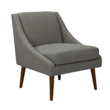 Benzara Fabric Upholstered Wooden Accent Chair with Tapered Legs, Gray and Brown BM194058 Gray and Brown Wood and Fabric BM194058