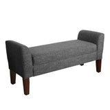 Benzara Fabric Upholstered Wooden Bench with Lift Top Storage and Tapered Feet, Dark Gray BM194083 Gray Wood Plywood and Tweed Fabric BM194083