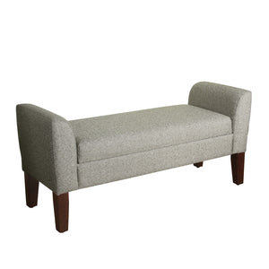 Benzara Fabric Upholstered Wooden Bench with Lift Top Storage and Tapered Feet, Gray BM194084 Gray Wood Plywood and Tweed Fabric BM194084