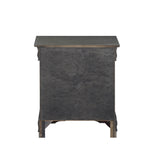 Benzara Traditional Style Wooden Nightstand with Two Drawers and Metal Handles, Dark Gray BM194255 Gray Wood and Metal BM194255