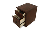 Benzara Transitional Style Wooden File Cabinet with Two Spacious Drawers, Brown BM194807 Brown Wood BM194807