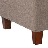 Benzara Textured Fabric Upholstered Tufted Wooden Bench With Hinged Storage, Brown BM195764 Brown Polyester, Wood and Plywood BM195764