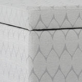 Benzara Geometric Patterned Fabric Upholstered Wooden Bench with Hinged Storage, Large, Gray and Brown BM195791 Gray and Brown Chenille Fabric, Wood and Plywood BM195791