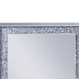 Benzara Mirrored Wooden Frame Accent WallDecor with Faux Crystal Inlay, Clear BM195981 Clear Mirror, Glass, Faux Crystals and Composite Wood BM195981