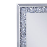 Benzara Mirrored Wooden Frame Accent WallDecor with Faux Crystal Inlay, Clear BM195981 Clear Mirror, Glass, Faux Crystals and Composite Wood BM195981