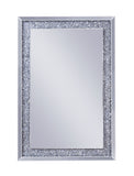 Benzara Mirrored Wooden Frame Accent WallDecor with Faux Crystal Inlay, Clear BM195981 Clear Mirror, Glass, Faux Crystals and Composite Wood BM195981