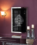 Benzara Wood and Mirror Wall Art with Ace Design, Black and Clear BM196001 Black and Clear Mirror, Glass, Faux Crystals and Composite Wood BM196001