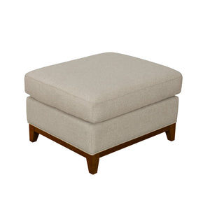 Benzara Fabric Upholstered Pillowtop Ottoman with Wooden Tapered Legs, Gray and Brown BM196052 Gray and Brown Fabric and Wood BM196052