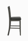 Benzara Cutout Back Wooden Counter Height Chair with Leatherette Seat, Gray and Black, Set of Two BM196225 Gray and Black Hardwood, Faux Leather BM196225