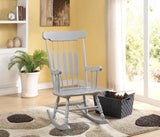 Benzara Classic Cottage Style Wooden Rocking Chair with Lath Back Design, Pale Gray BM196620 Gray Wood BM196620