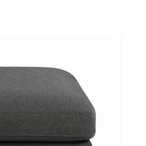 Benzara Fabric Upholstered Wooden Ottoman with Loose Cushion Seat and Small Feet, Dark Gray BM196660 Gray Fabric and Wood BM196660