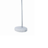 Benzara Crystal Accented Tiered Metal Floor Lamp with Marble Base, Silver and White BM196752 White and Silver Metal, Marble and Plastic BM196752