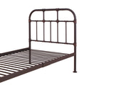 Benzara Metal Twin Bed with Pipe Design Structure, Antique Bronze BM196892 Bronze Metal BM196892