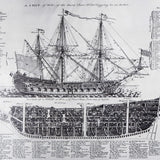 Benzara Antique Ship Blue Print with Wooden Frame, Brown and Silver BM200630 Brown and Silver Fir Wood, and Aluminum BM200630