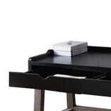 Benzara Dual Toned Wooden Desk with Two Sleek Drawers and Slightly Splayed Legs, Gray and Black BM200668 Gray and White Wood BM200668