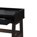 Benzara Dual Toned Wooden Desk with Two Sleek Drawers and Slightly Splayed Legs, Gray and Black BM200668 Gray and White Wood BM200668