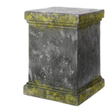 Benzara Magnesium Pedestals with Distressed Details, Gray and Green, Set of 2 BM200906 Gray and Green Magnesium BM200906