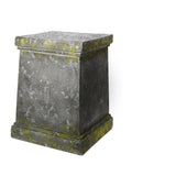 Benzara Magnesium Pedestals with Distressed Details, Gray and Green, Set of 2 BM200906 Gray and Green Magnesium BM200906