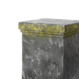 Benzara Magnesium Pedestals with Distressed Details, Gray and Green, Set of 2 BM200906 Gray and Green Magnesium BM200906