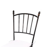 Benzara Metal Chair with Slat Style Open Backrest, Black and White BM200924 Black and White Metal and Polyester. BM200924