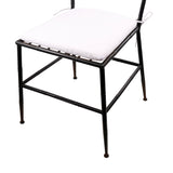 Benzara Metal Chair with Slat Style Open Backrest, Black and White BM200924 Black and White Metal and Polyester. BM200924