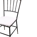 Benzara Metal Chair with Slat Style Open Backrest, Black and White BM200924 Black and White Metal and Polyester. BM200924