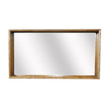 Rustic Style Wooden Wall Mirror in Rectangular Shape, Brown