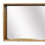 Benzara Rustic Style Wooden Wall Mirror in Rectangular Shape, Brown BM200925 Brown Recycled Elm BM200925