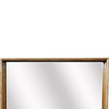 Benzara Rustic Style Wooden Wall Mirror in Rectangular Shape, Brown BM200925 Brown Recycled Elm BM200925